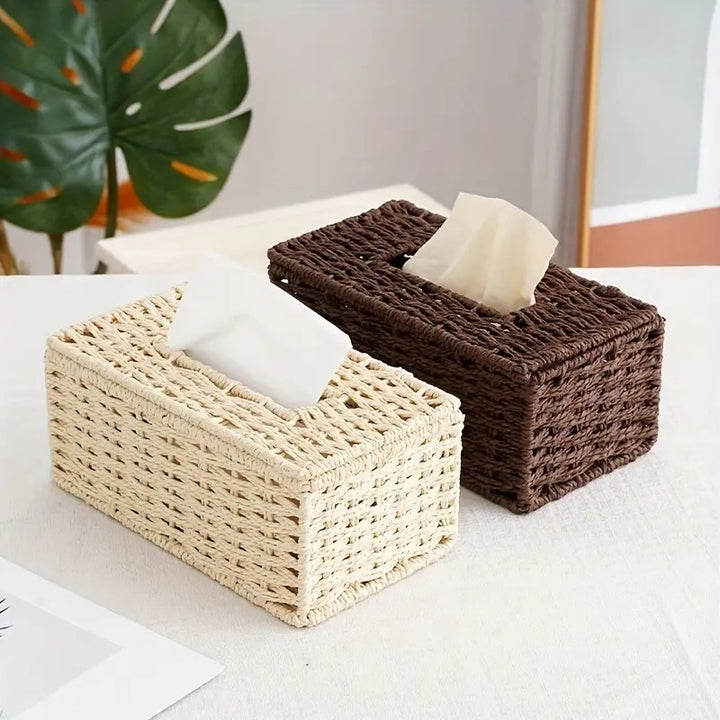 Woven Rectangular Tissue Box Holder