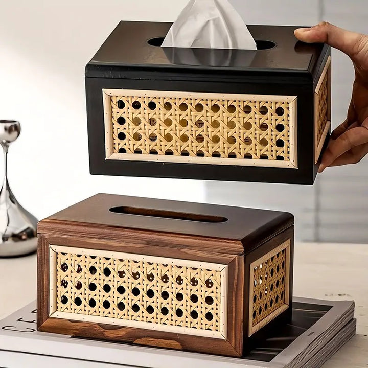 Regal Cane Weave Tissue Box Holder