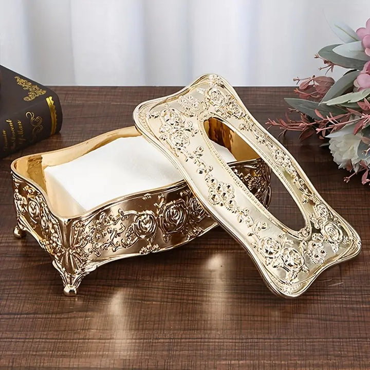 Ornate Rose Tissue Box Holder