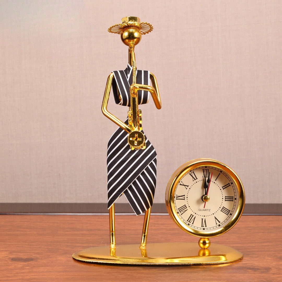 Golden Jazz Ensemble Clock Sculptures