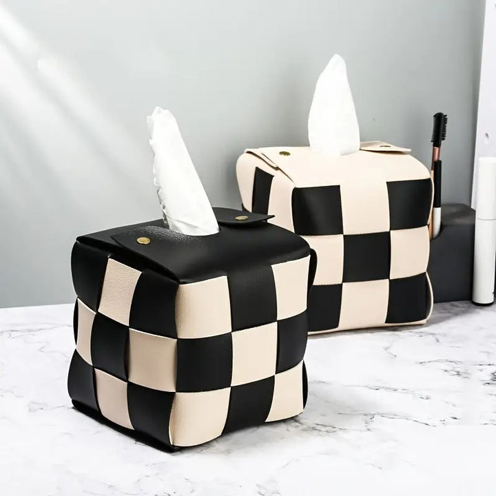 Chic Checkered Tissue Box Holder