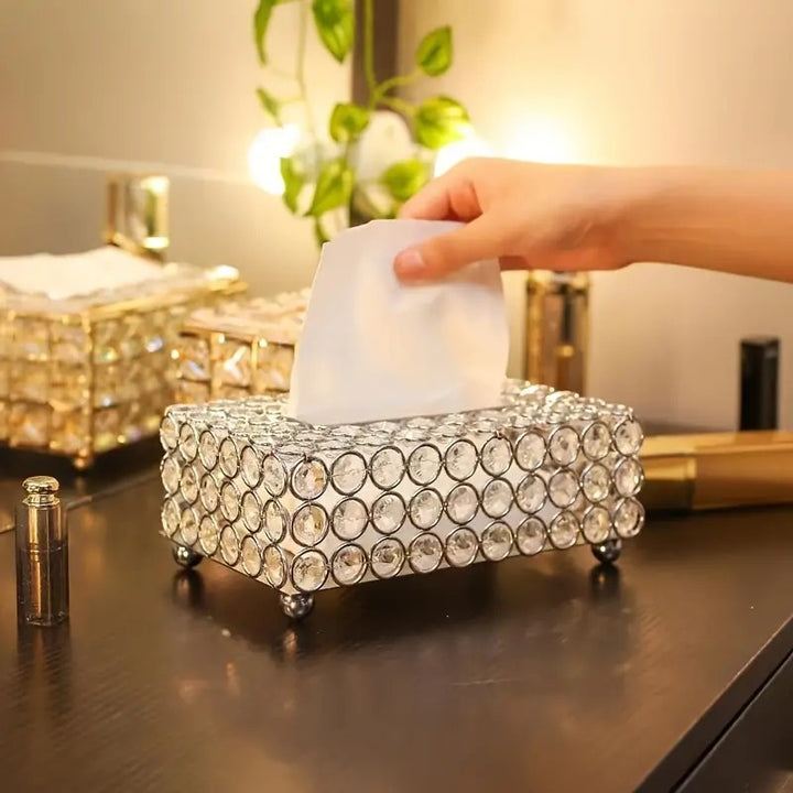 Crystal Elegance Tissue Box Holder