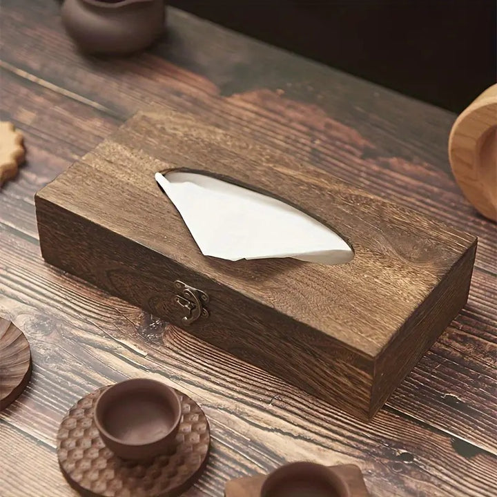 Rustic Elegance Wooden Tissue Box