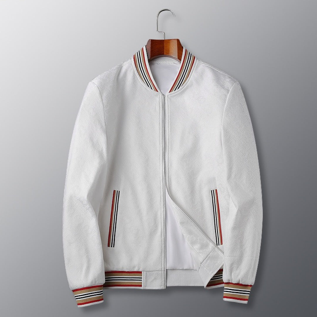 Retro Stripe Bomber Jacket