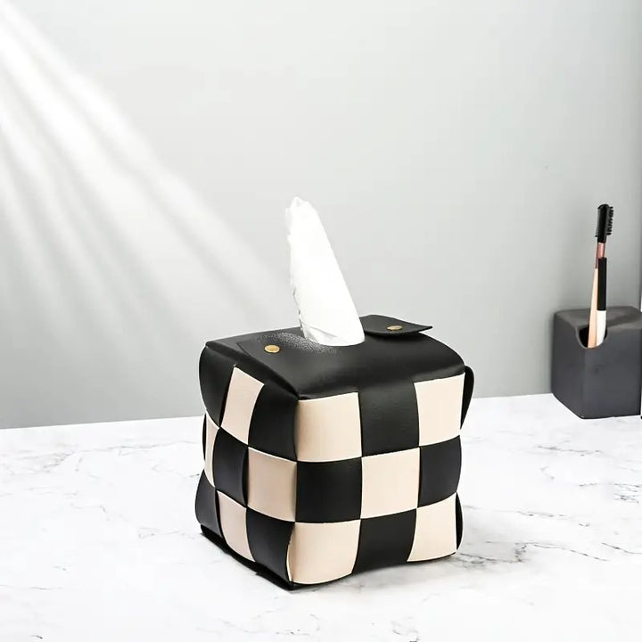 Chic Checkered Tissue Box Holder