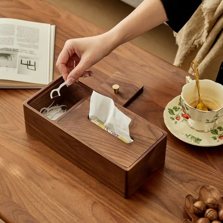 Walnut Craft Tissue Box Holder