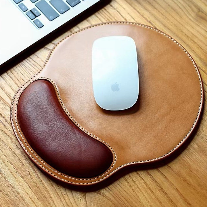 Maxwell Cognac Leather Mouse Pad