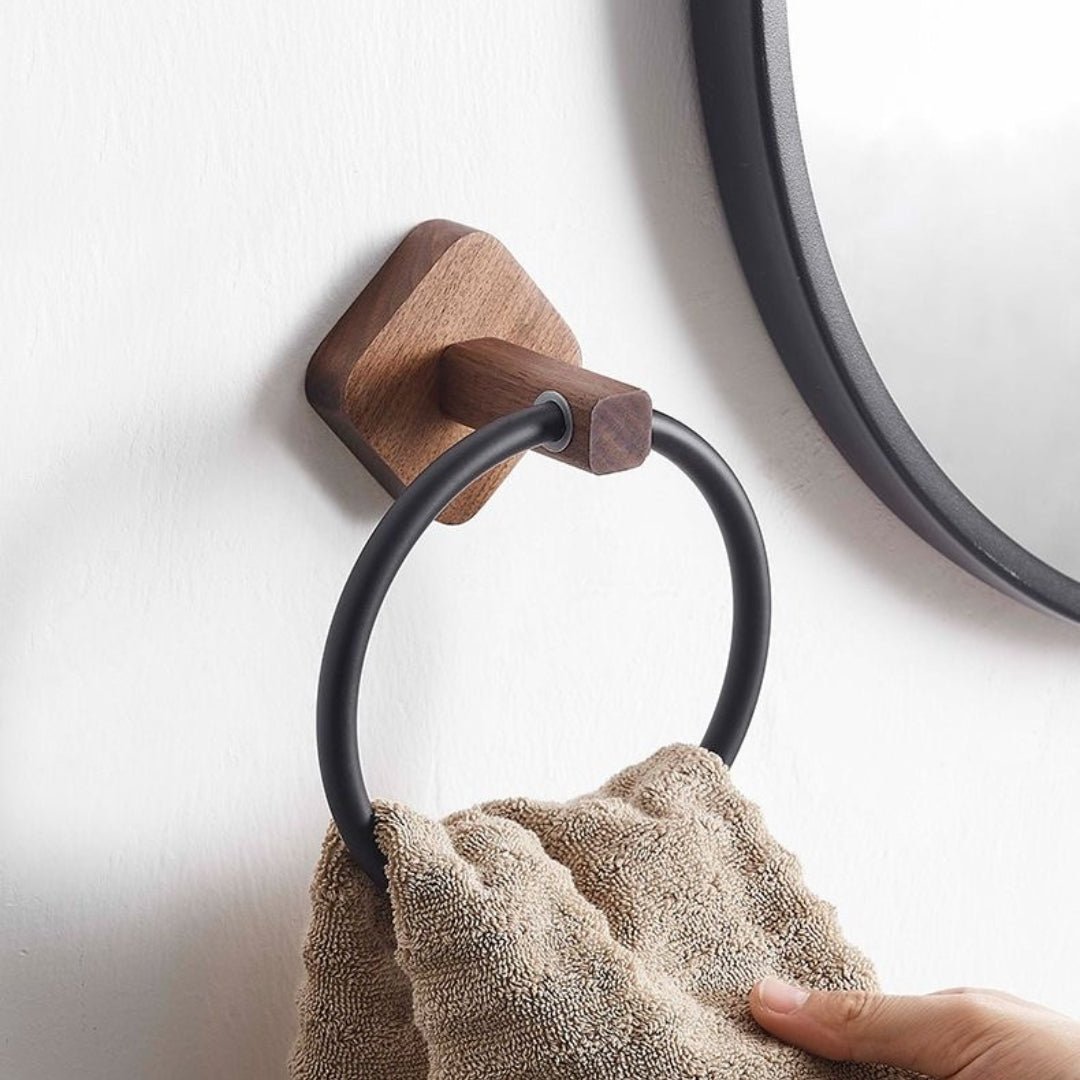 Artisan Walnut Towel Rings