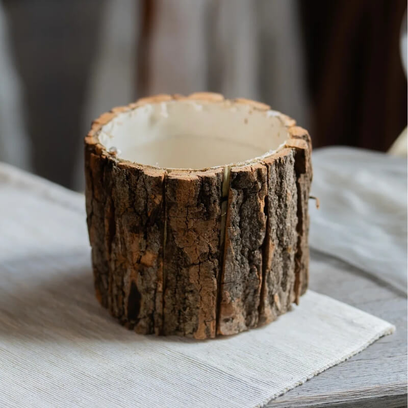 Rustic Barkwood Planter