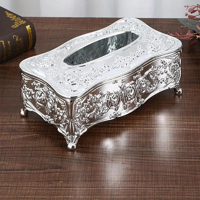 Ornate Rose Tissue Box Holder