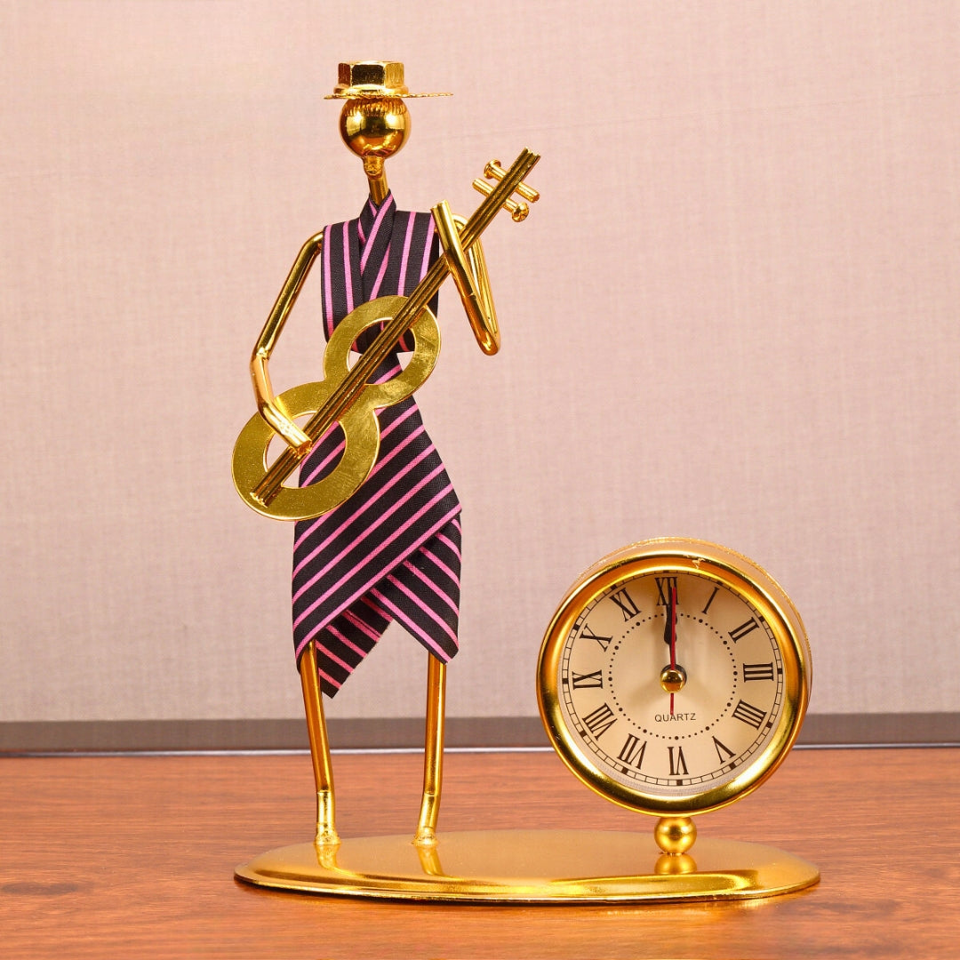 Golden Jazz Ensemble Clock Sculptures