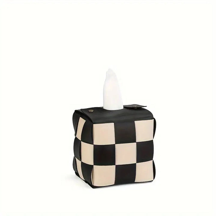 Chic Checkered Tissue Box Holder