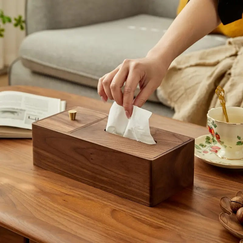 Walnut Craft Tissue Box Holder