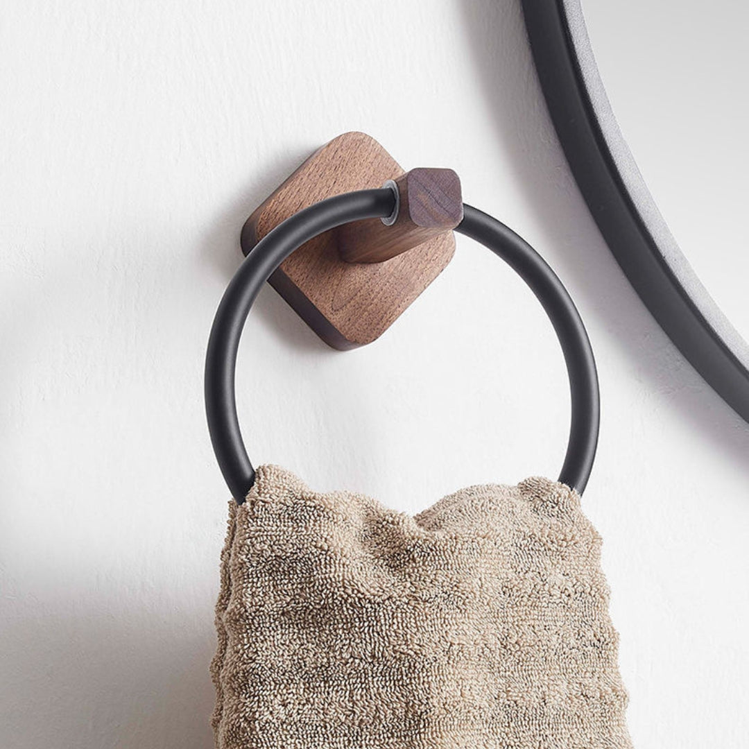 Artisan Walnut Towel Rings