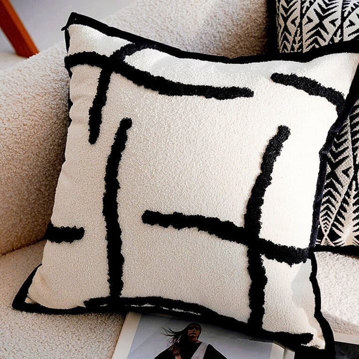 Freda Black & White Tufted Pillow Covers