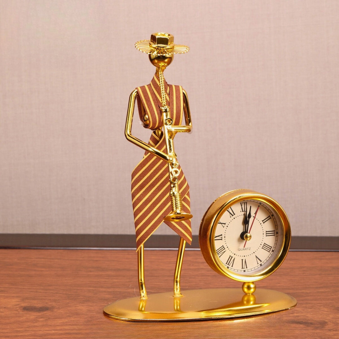 Golden Jazz Ensemble Clock Sculptures