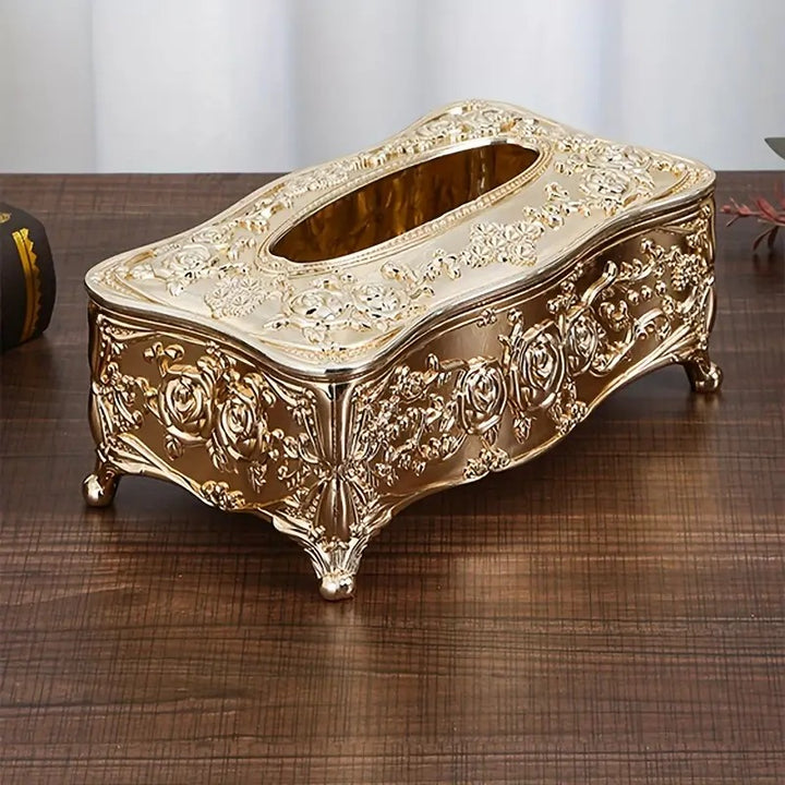 Ornate Rose Tissue Box Holder