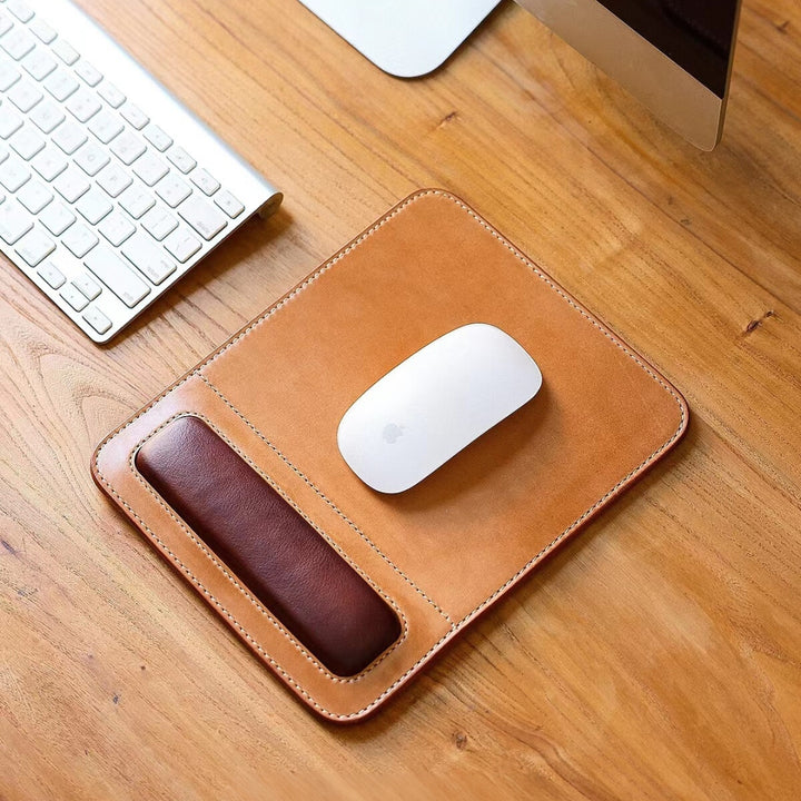 Maxwell Cognac Leather Mouse Pad