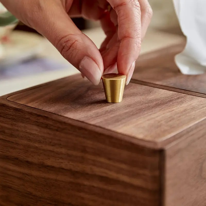 Walnut Craft Tissue Box Holder