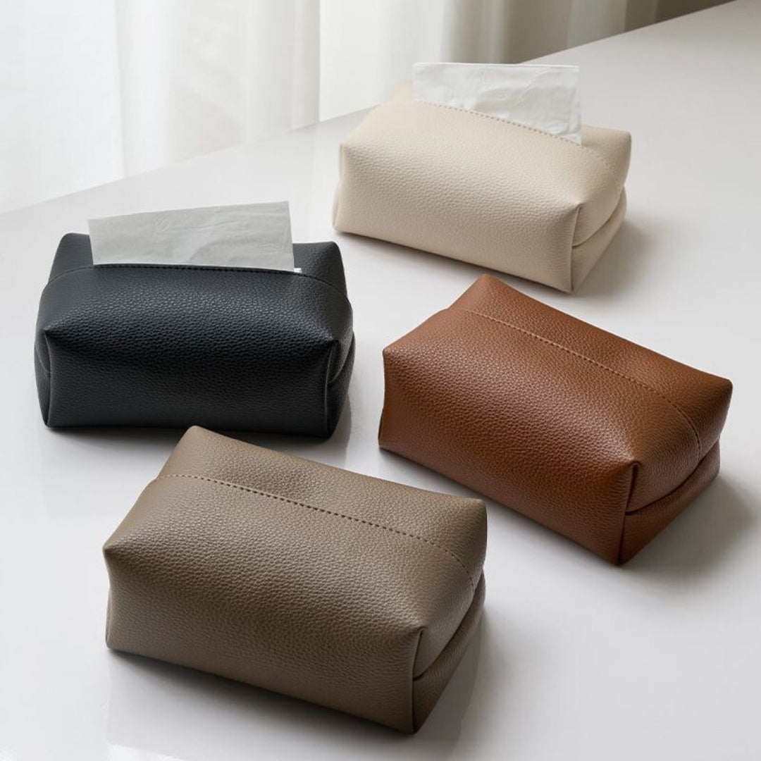 Rayna Leather Tissue Holder