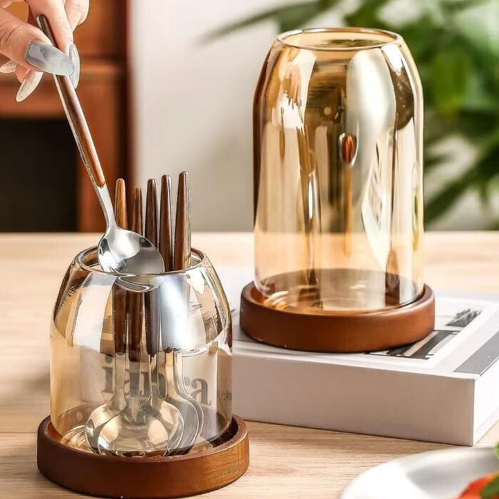 Sophia Glass Flatware Caddy