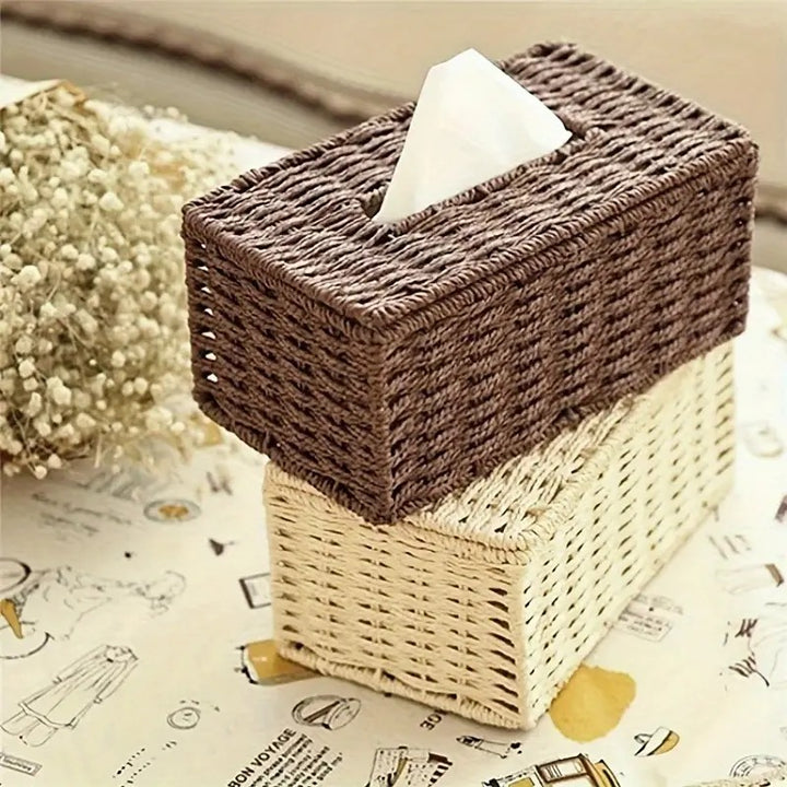 Woven Rectangular Tissue Box Holder