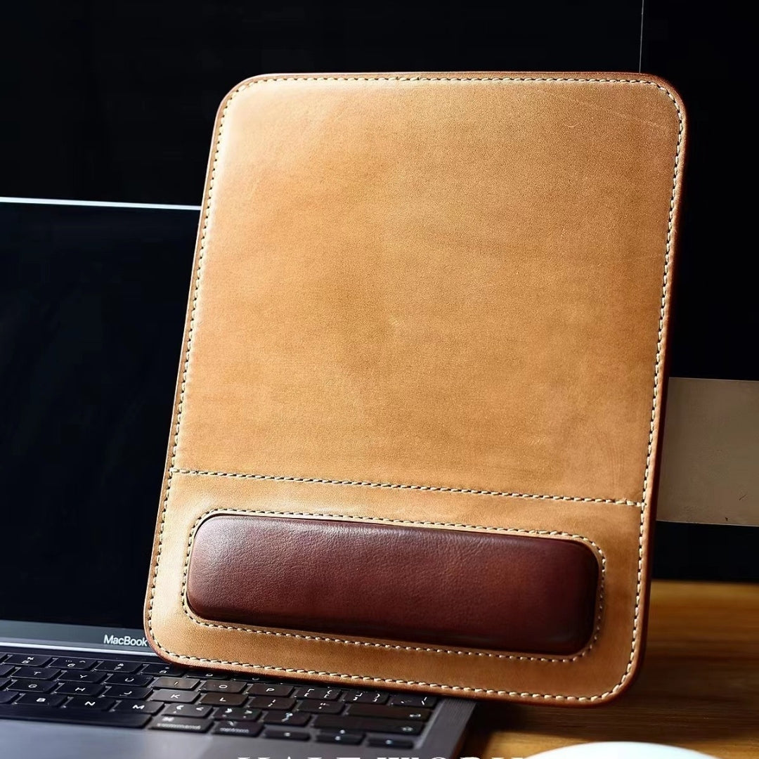 Maxwell Cognac Leather Mouse Pad