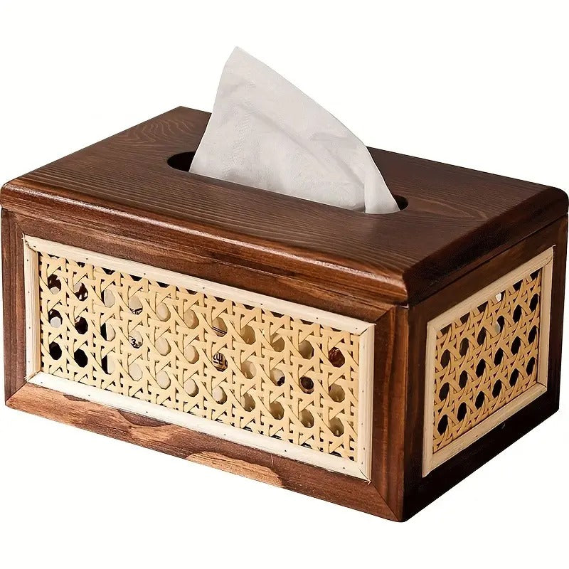 Regal Cane Weave Tissue Box Holder