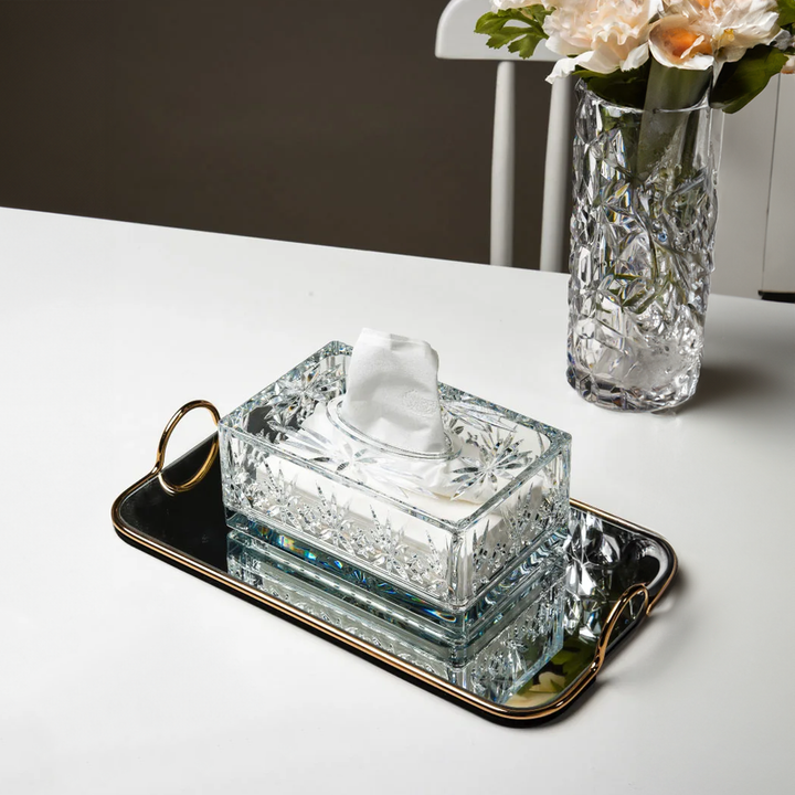 Lucente Etched Acrylic Tissue Box