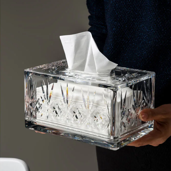 Lucente Etched Acrylic Tissue Box