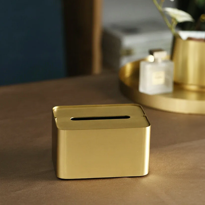 Luxe Brass Tissue Box