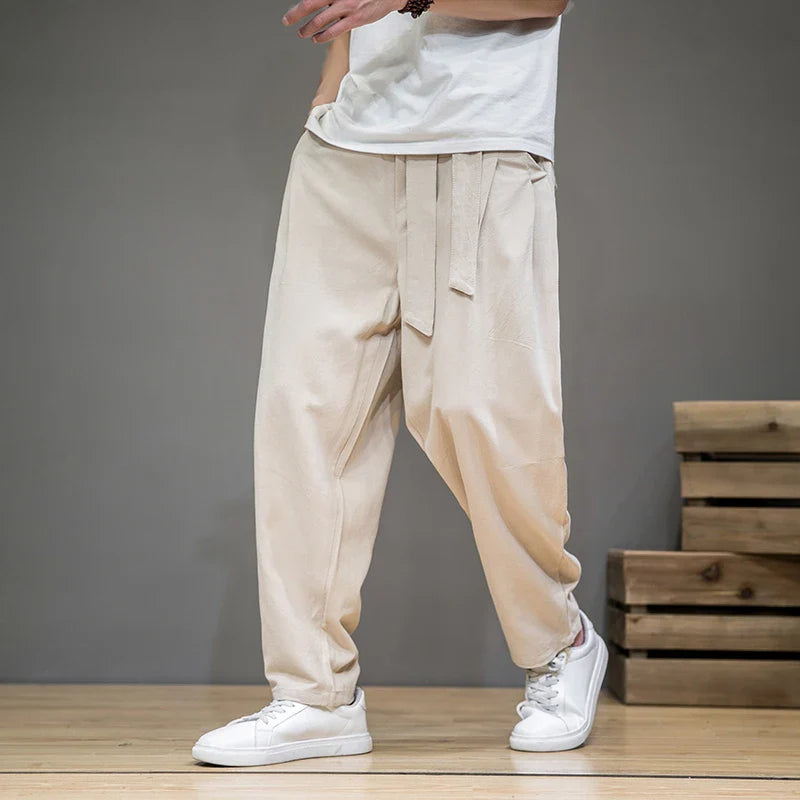 Arashi Wide-Leg Linen Essential Pants