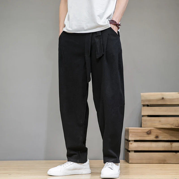 Arashi Wide-Leg Linen Essential Pants
