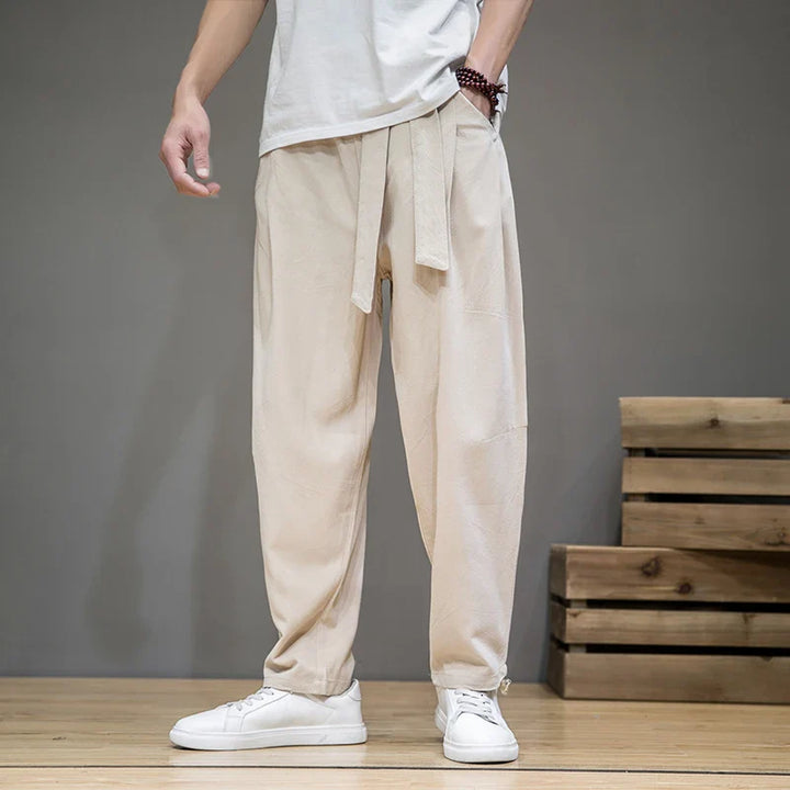 Arashi Wide-Leg Linen Essential Pants