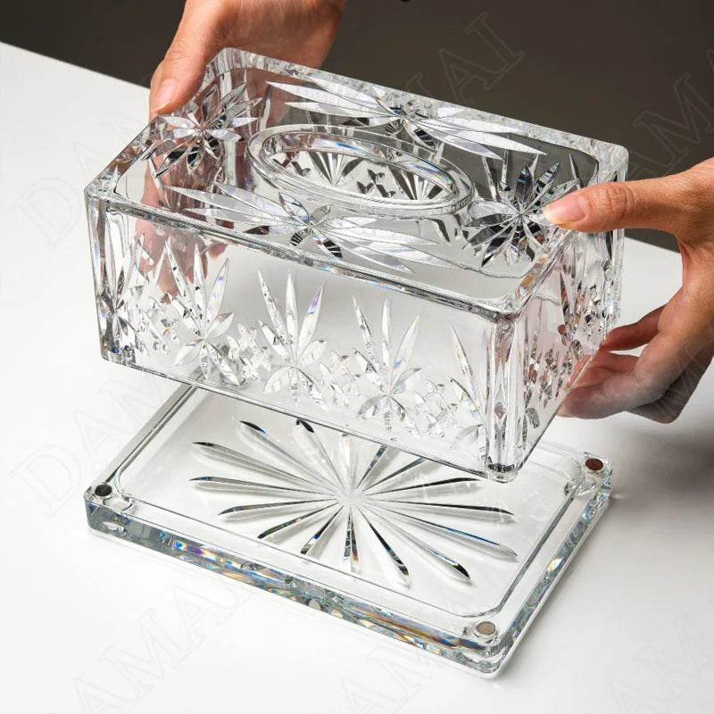 Lucente Etched Acrylic Tissue Box