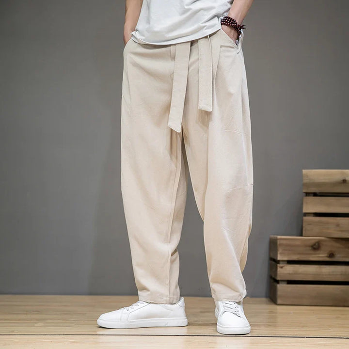 Arashi Wide-Leg Linen Essential Pants