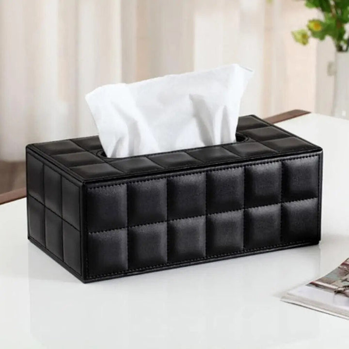 Regal Quilted Vegan Leather Tissue Box