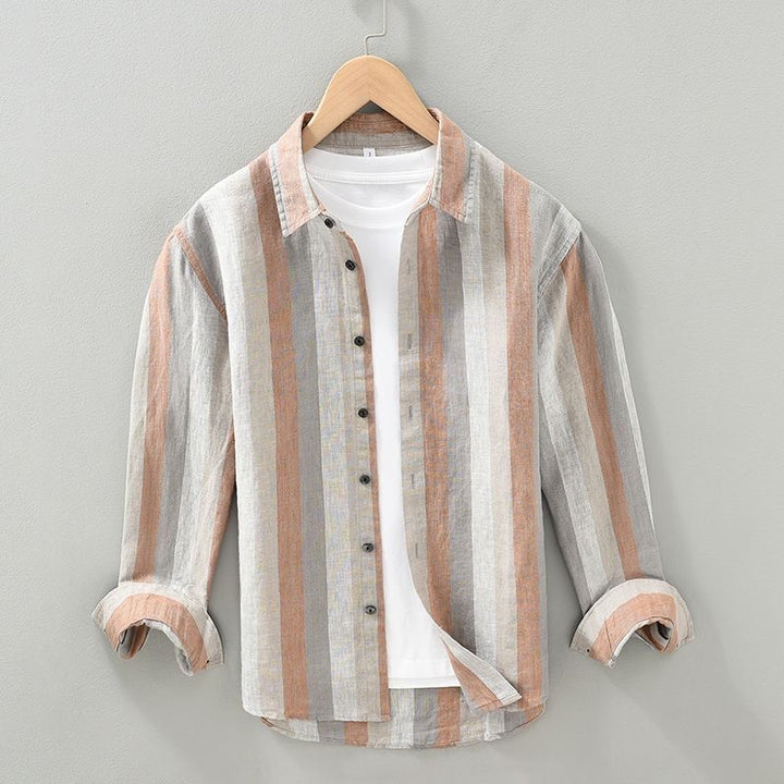 Mediterranean Stripe Linen Shirt