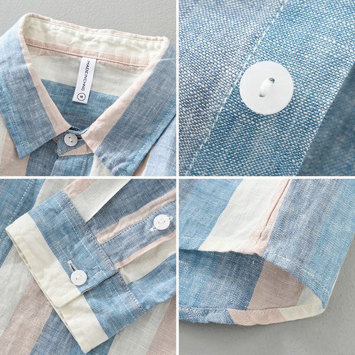 Mediterranean Stripe Linen Shirt