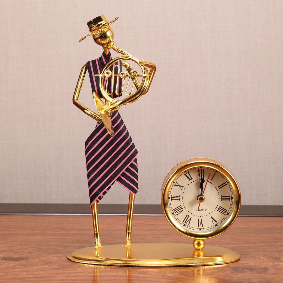 Golden Jazz Ensemble Clock Sculptures