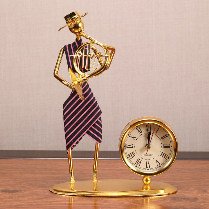 Golden Jazz Ensemble Clock Sculptures