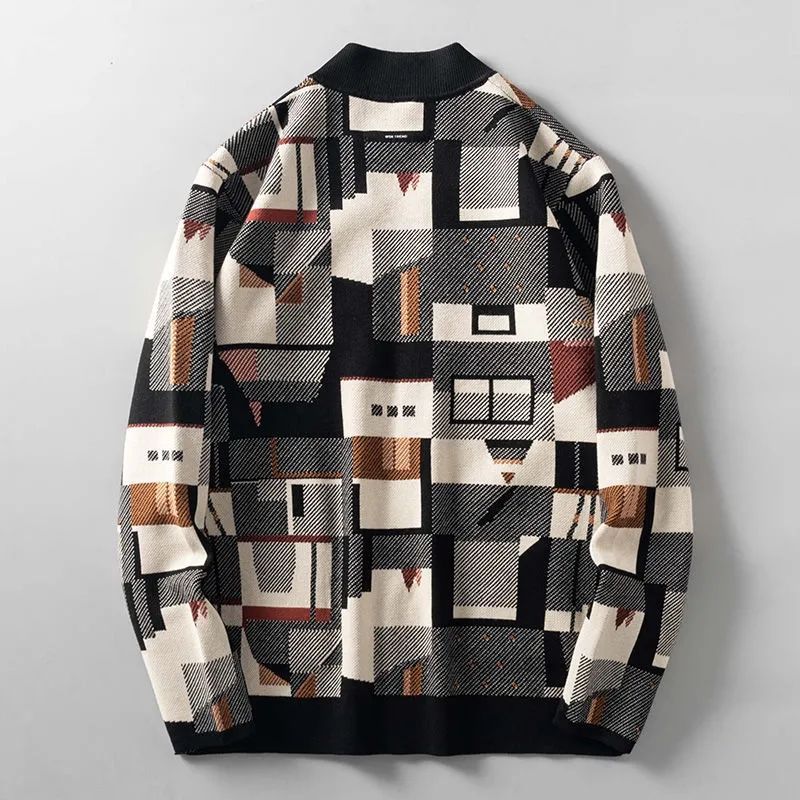 Zane Abstract Wool Cardigan