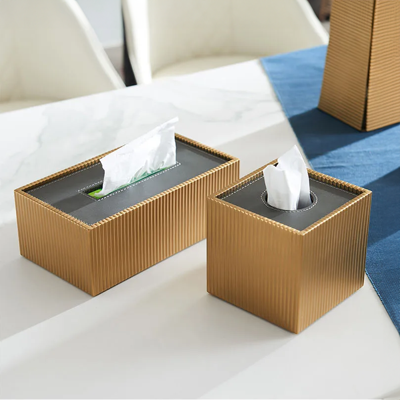 Aurelio Brass Tissue Box Holder