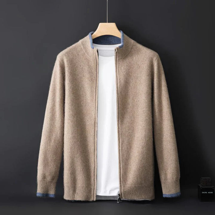 Hikari Knit Cashmere Zip-Up Jacket