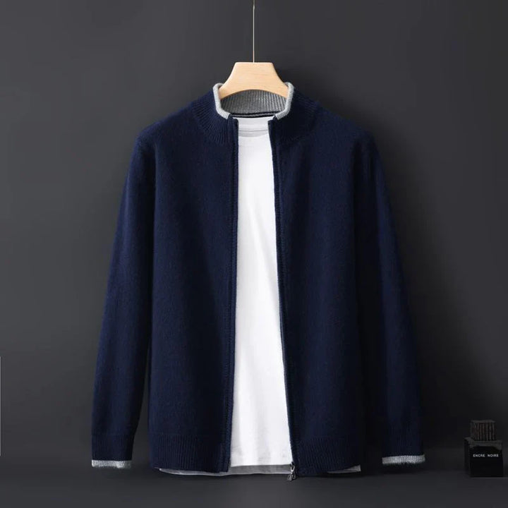 Hikari Knit Cashmere Zip-Up Jacket