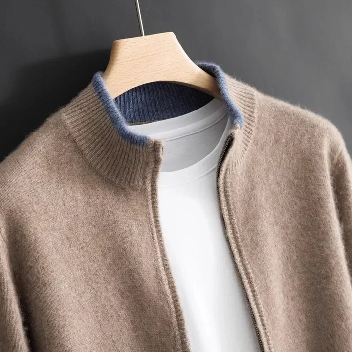 Hikari Knit Cashmere Zip-Up Jacket