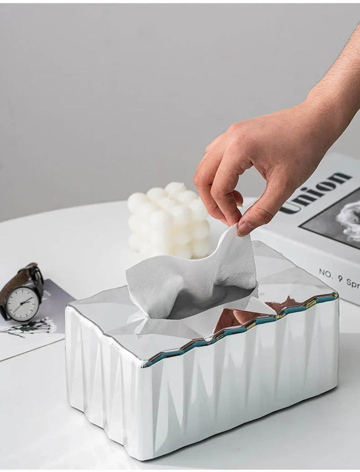 Luminara Geometric Mirror Tissue Box