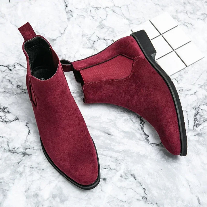 Bordeaux Suede Chelsea Boots - Ferruccio Mancini Collection