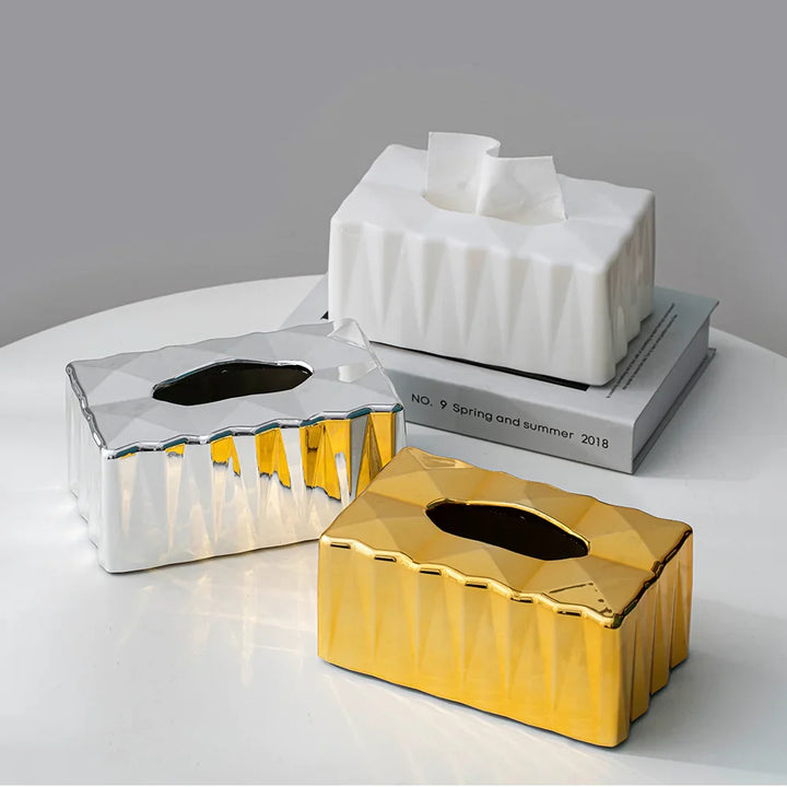 Luminara Geometric Mirror Tissue Box