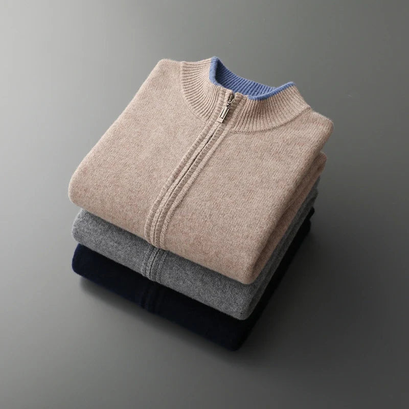 Hikari Knit Cashmere Zip-Up Jacket